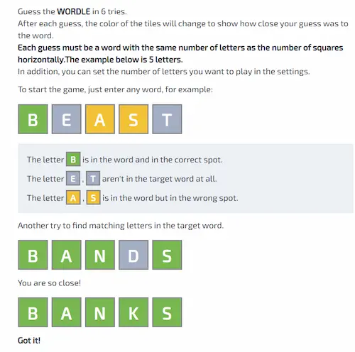 Wordle Game Screenshot